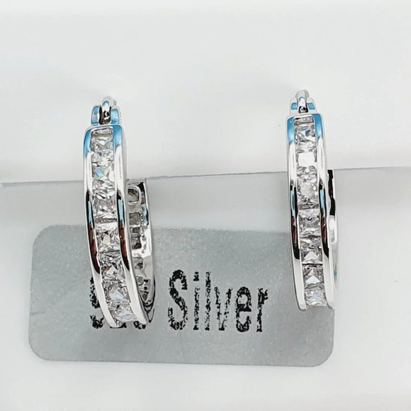 - "925 Sterling Silver Cubic Zirconia Earrings, U19254895 - Picture 10 of 11